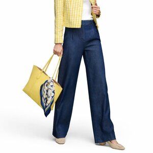 Talbots Weston Wide Leg Minimalist Modern Dark Wash Professional Pant [size 14p]